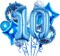 11 pcs Foil Balloons 10 Year Old for 10st Birthday Party Supplies Decoration (10th, Blue)